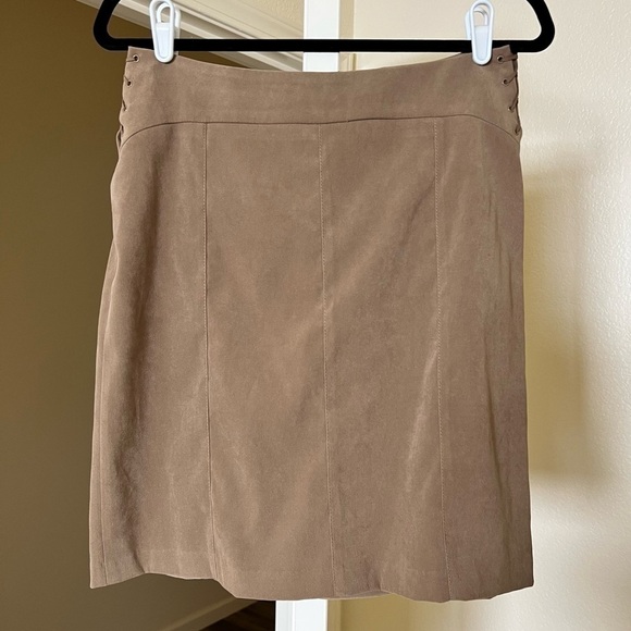 Faux Suede Tan Skirt - Picture 1 of 4